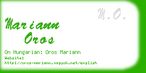 mariann oros business card